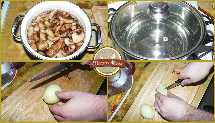 Макароны с курицей и грибами, вином и травами. Приготовление. Шаг 1
