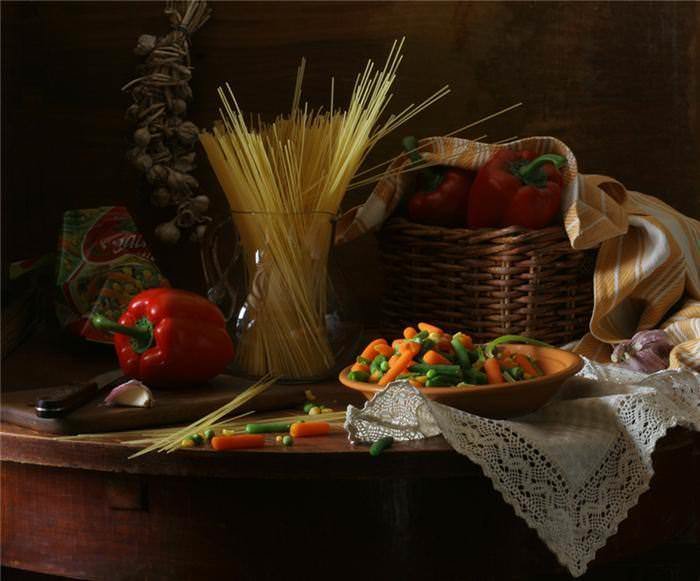 Натюрморты с макаронными изделиями. Картинки с макаронами 7