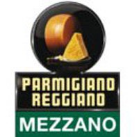 Молодой Parmigiano-Reggiano знак настоящего сыра mezzano